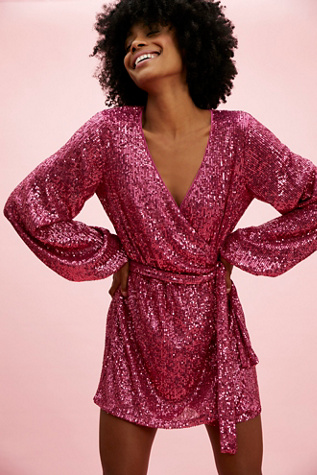 free people pink sequin dress