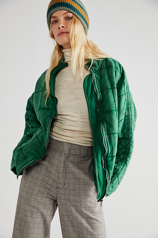 Free People Quilted Fleece Lined Long Cot Jacket - revisioningpoint.com