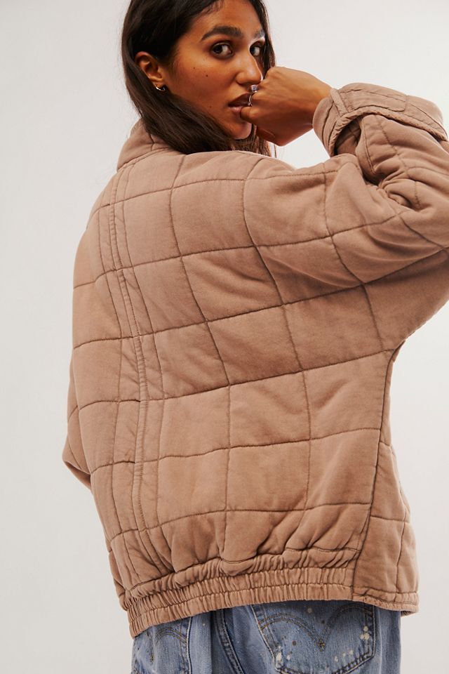 Sunisery Womens Casual Dolman Quilted Jackets Loose Drop Shoulder  Lightweight Coat Warm Winter Outwear