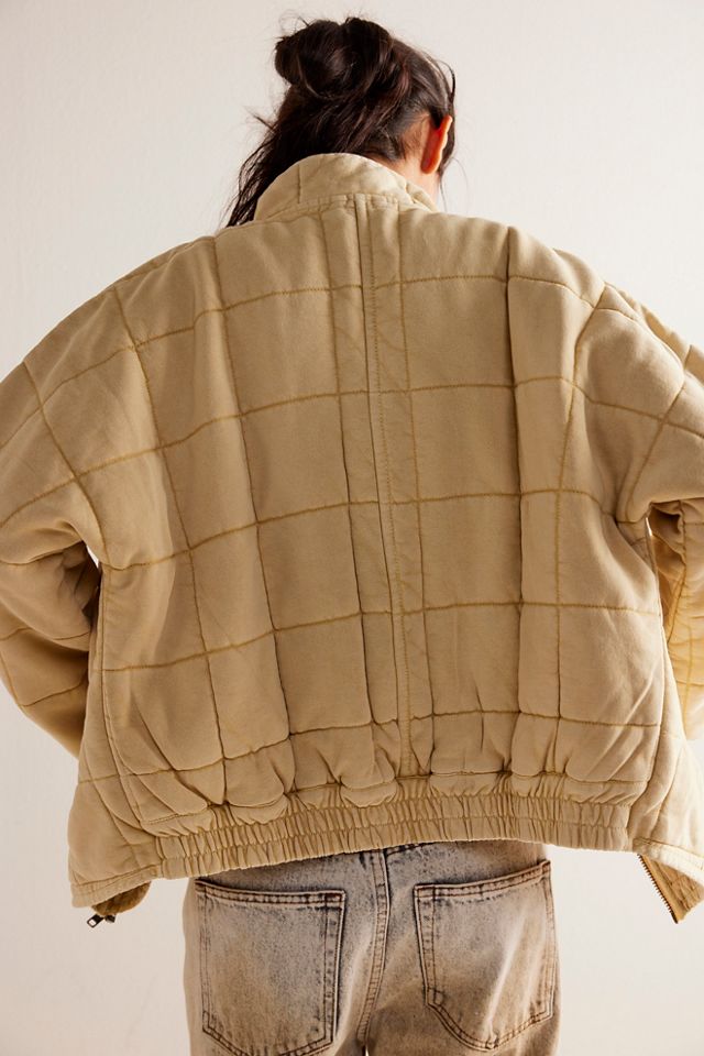 Dolman quilted knit jacket hotsell gold light