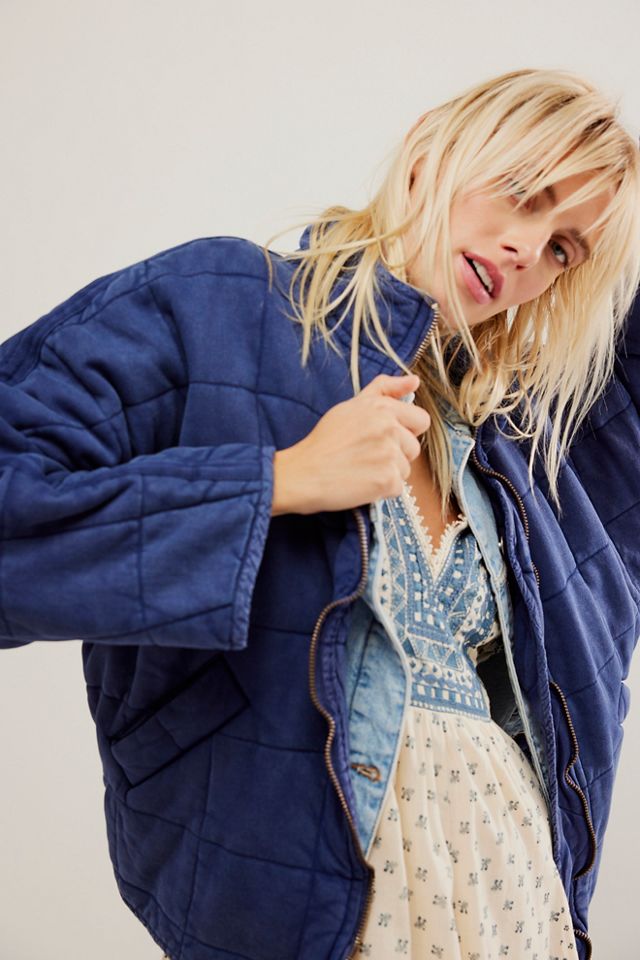 Free people dolman store quilted denim jacket