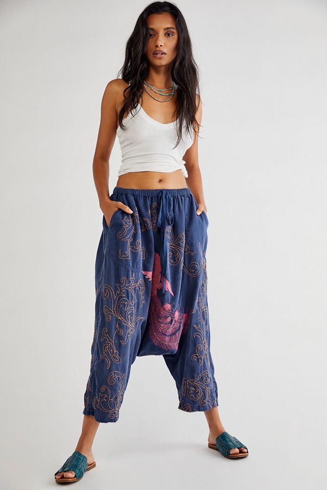 Magnolia Pearl Marigold Embroidered Garcon Trousers | Free People UK