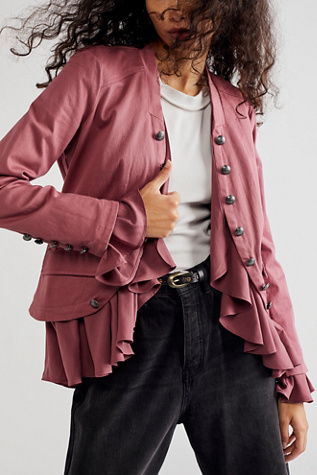 Free PeoplenTextured Jacquard Ruffle Jacket - munimoro.gob.pe