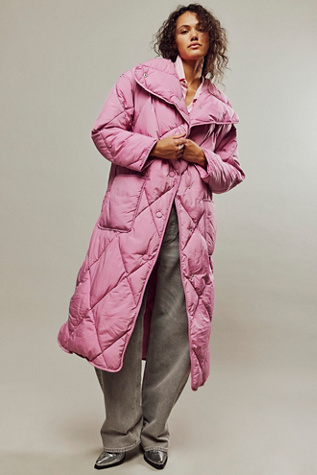 Long pink jacket on sale womens