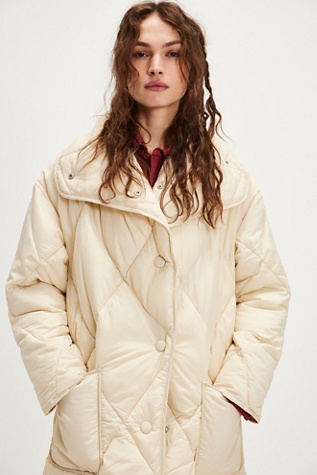 We The Free Joanna Maxi Puffer Jacket At Free People In Tea, Size: Medium