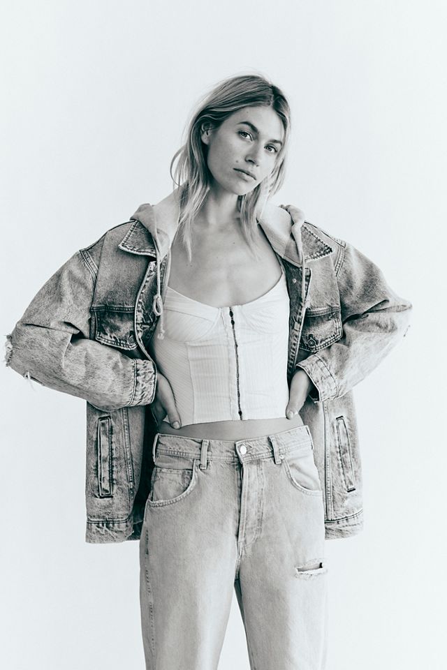 We The Free Flawless Hooded Denim Jacket #3