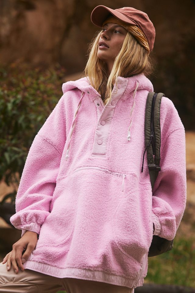 Pink hot sale fleece pullover