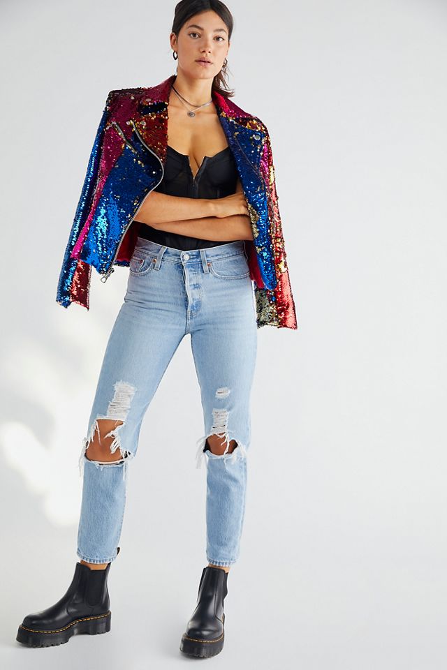 Any Old Iron Switch Sequin Moto Jacket #2