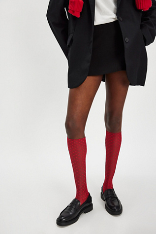 Coucou Lola Swiss Dot Socks by Only Hearts at Free People in Red