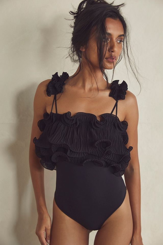 The Frill of It All Ruffle Slinky Bodysuit