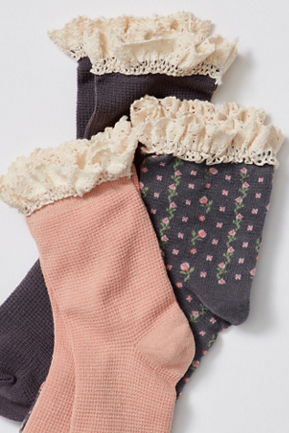 Ruffle Sock Pack at Free People in Dark Combo