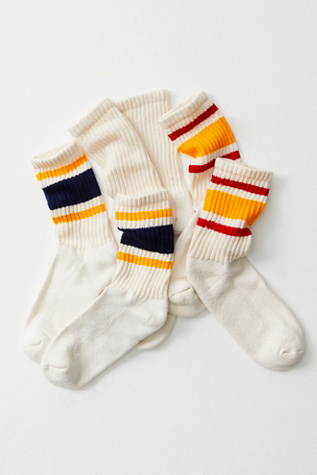Classic Retro Sock Pack by American Trench at Free People in Yellow