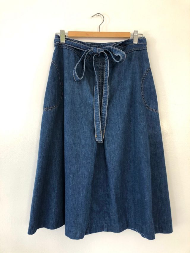 Denim wrap outlet skirt 80