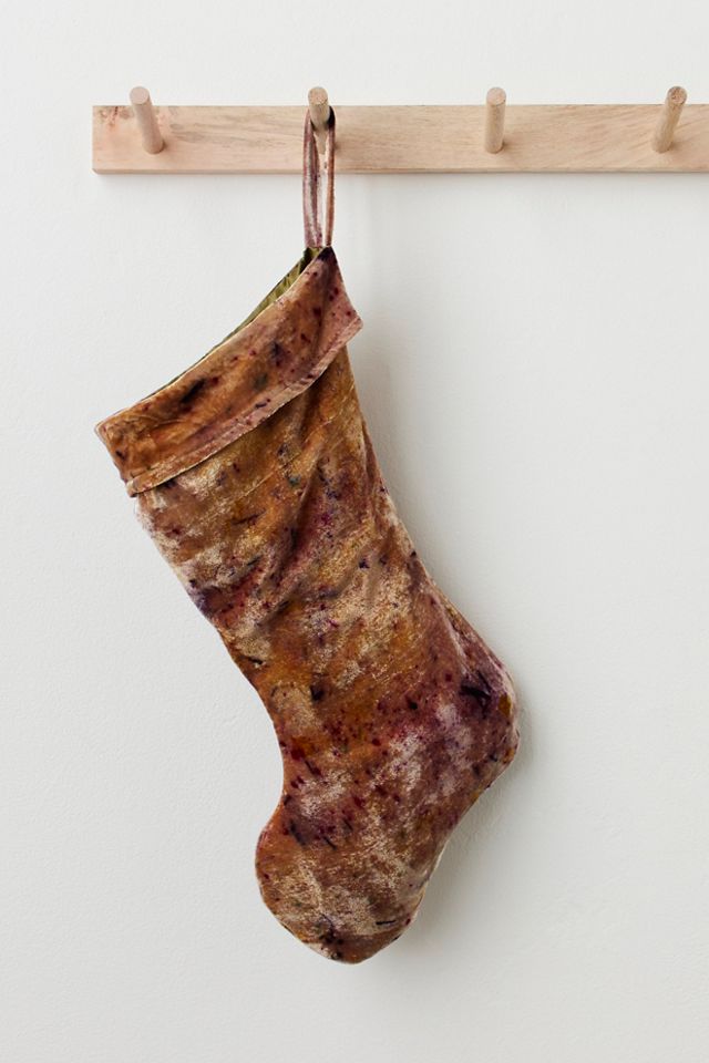 Botanical Dyed Silk Velvet Stocking #1
