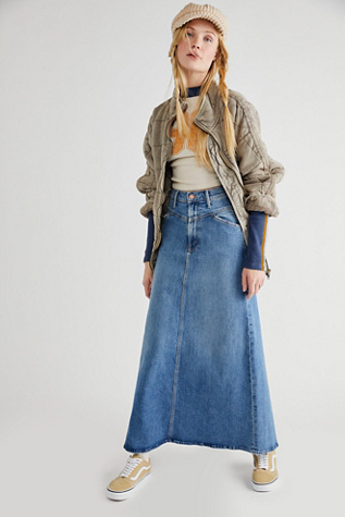 MOTHER The Yoke Front Circle Maxi Skirt | Free People