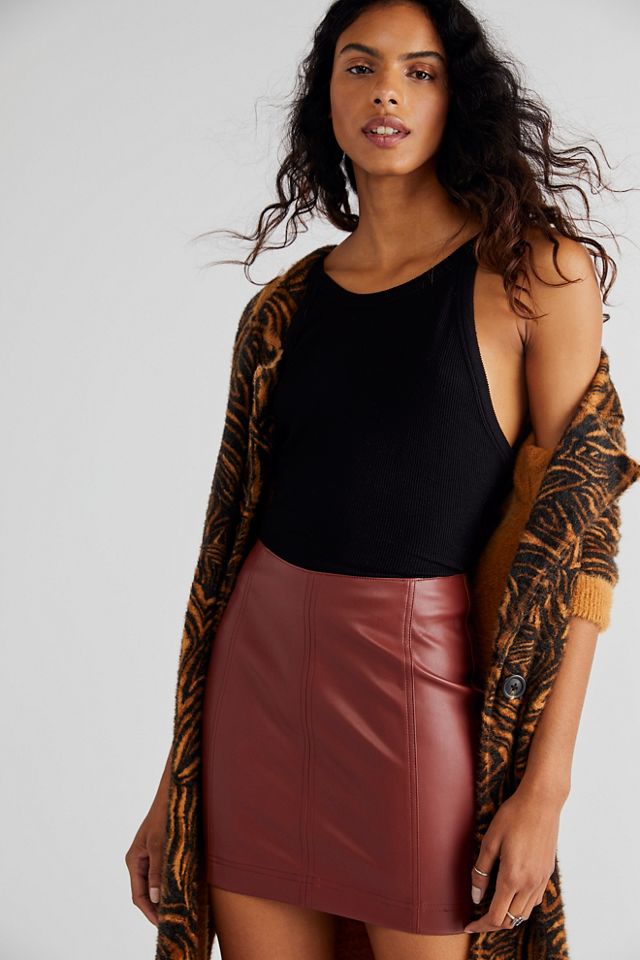 Vegan Leather Mini Skirt from En Femme