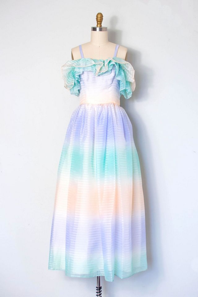 Vintage 1970s Pastel Ombre Maxi Dress Selected by SwaneeGRACE #1