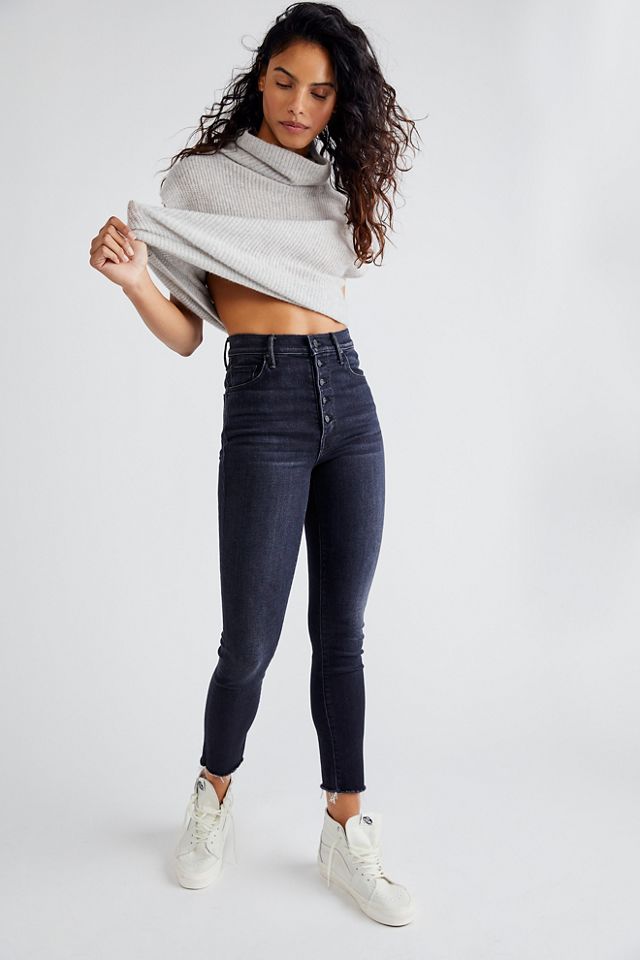 MOTHER The Pixie Swooner Ankle Fray Jeans | Free People UK