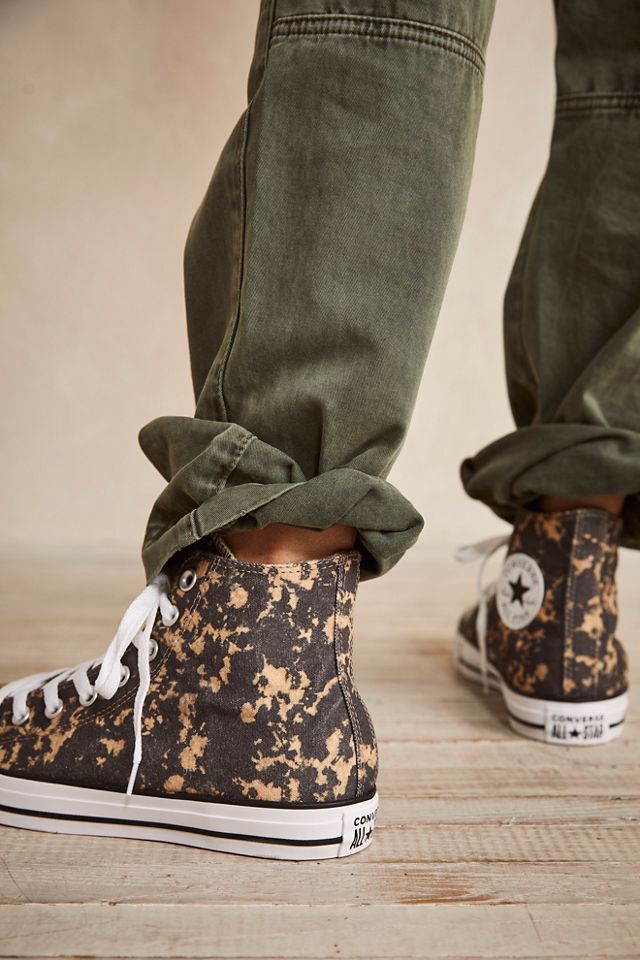 Free People Chuck Taylor All Star Dip Dye Printed Canvas Sneakers