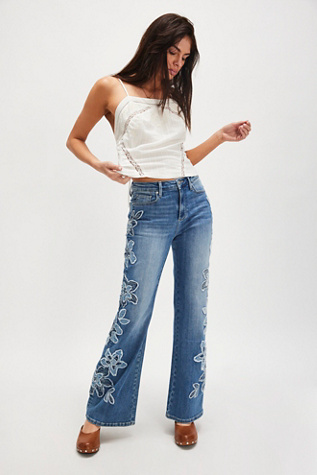 Driftwood Charlee Wide-Leg Jeans at Free People in Medium Wash, Size: 28