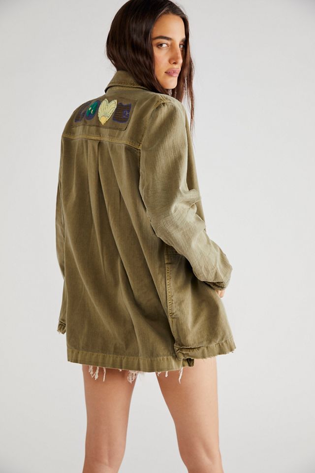 Embroidered Military Shirt Jacket #2