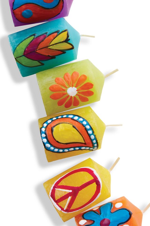 Hippie Painted Votive Set #1