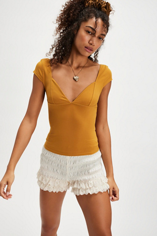 Duo Corset Cami Top By Intimately At Free People In Golden Syrup, Size: XS