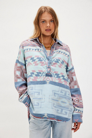 We The Free Arizona Sky Pullover at Free People in Blue, Size: XS