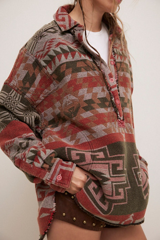 We The Free Arizona Sky Pullover at Free People in Red, Size: L