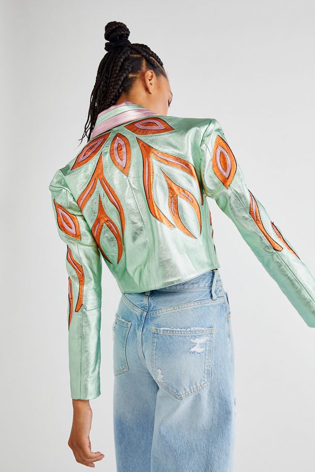 Veste Free People Femme Orange – Taille L – Style Eisenhower