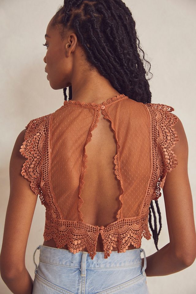Bisoux Dotted Mesh Crop #1