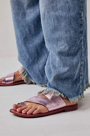 Abilene Toe Loop Sandals by FP Collection at Free People in Pink Metallic, Size: EU 38