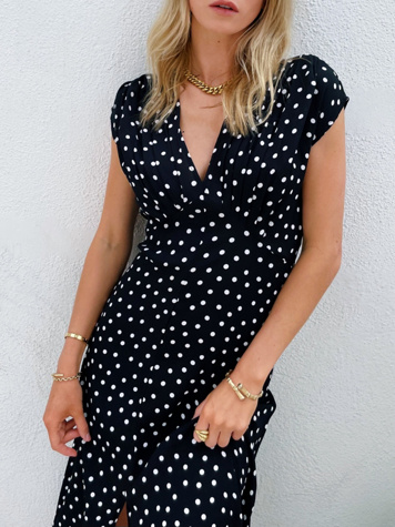 90 s Bias Cut Polka Dot Midi Dress Selected by Madly Vintage Free People