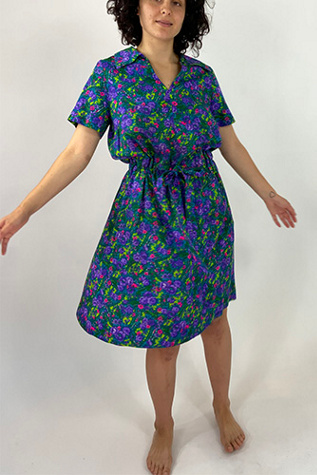 blue purple floral dress