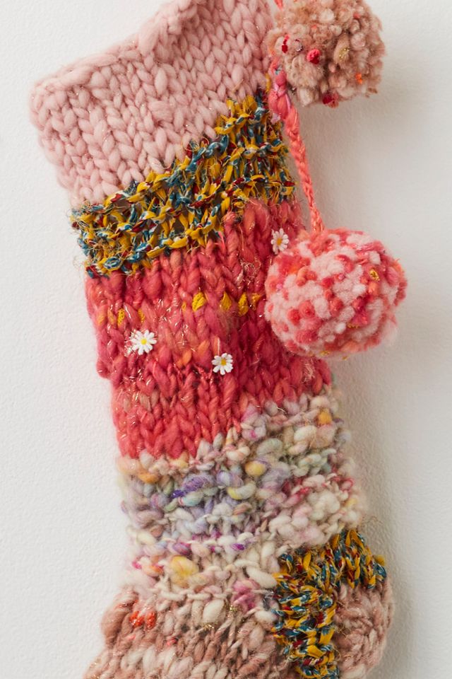 Knit Collage Stripe Stocking #1