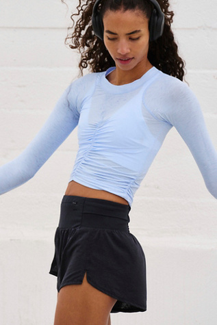 Tempo Ruched Long Sleeve by FP Movement at Free People in Oxford Blue, Size: XS