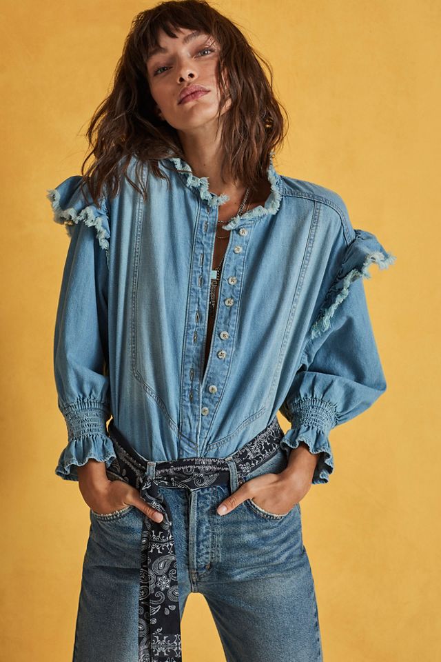 Louise Denim Top | Free People