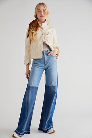 Lee High-Rise Pieced Flare Jeans | Free People
