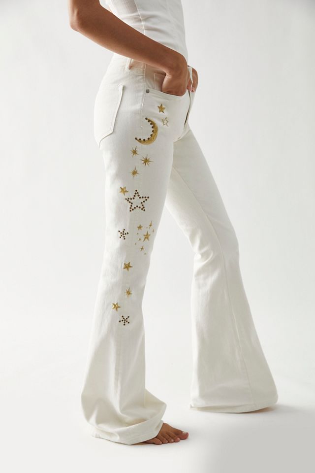 Free People Gold Flare Jeans