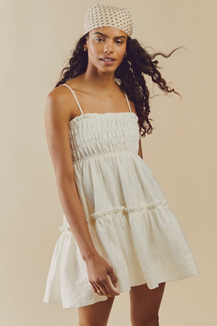 Shona Joy Bruna Shirred Tiered Mini Dress