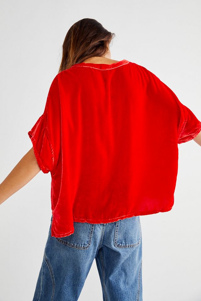 T-shirt coupe carrée en velours #1
