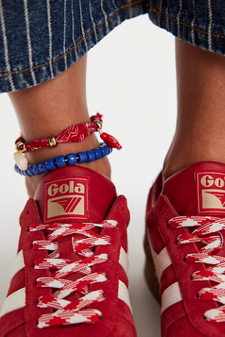Женские кроссовки Gola Grandslam Suede, цвет: Вишнёвый / Молочный белый — фото 3