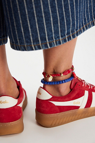 Женские кроссовки Gola Grandslam Suede, цвет: Вишнёвый / Молочный белый — фото 4
