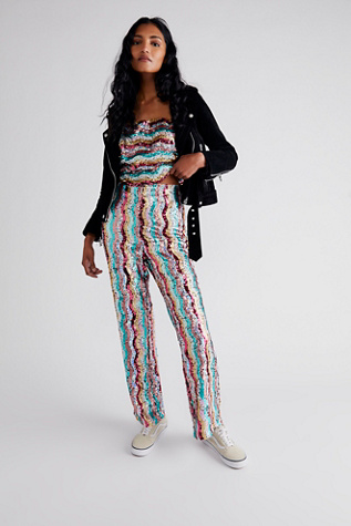 rainbow sequin pants