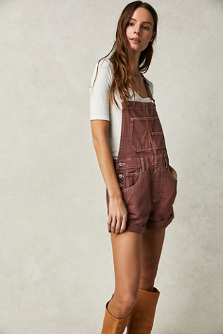 We The Free Ziggy Shortalls at Free People in Sand Dune, Size: Large