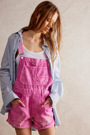 We The Free Ziggy Shortalls at Free People in Electric Bouquet, Size: XS