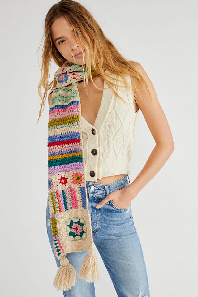 patchwork scarf crochet