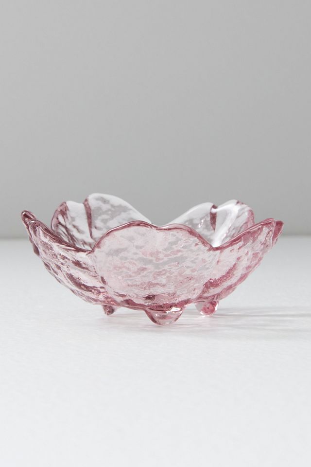 Pink Glass Flower Votive Holder #1
