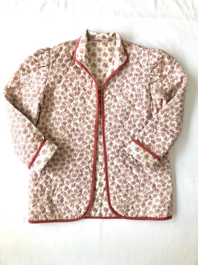 Cream Floral Quilted Jacket