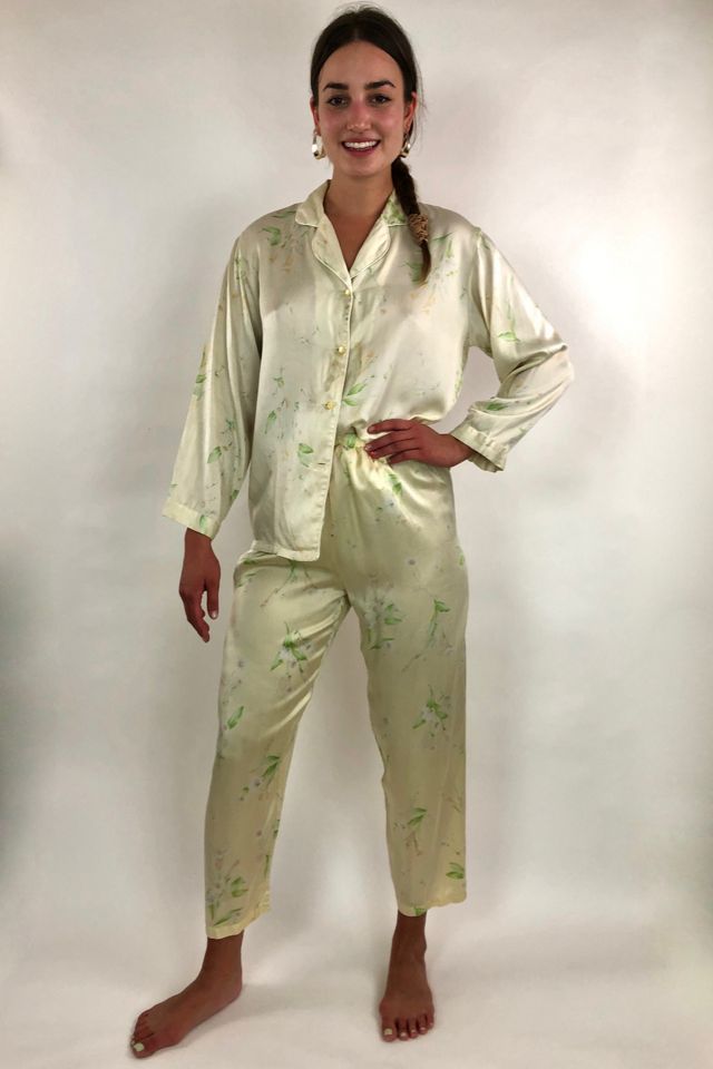 Mint Green Floral Preloved Pajama Set Selected by Picky Jane